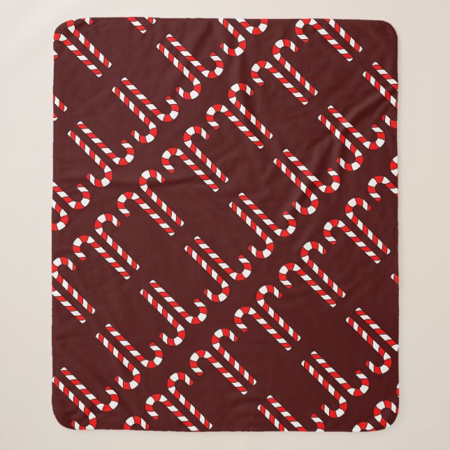 Candy Cane   Sherpa Blanket (Front)