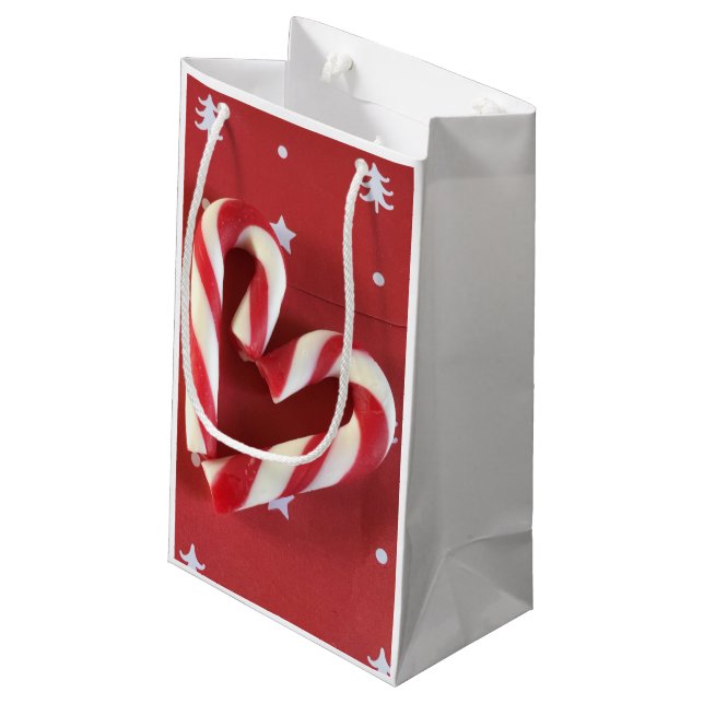 Candy. Cane Small Gift Bag (Back Angled)