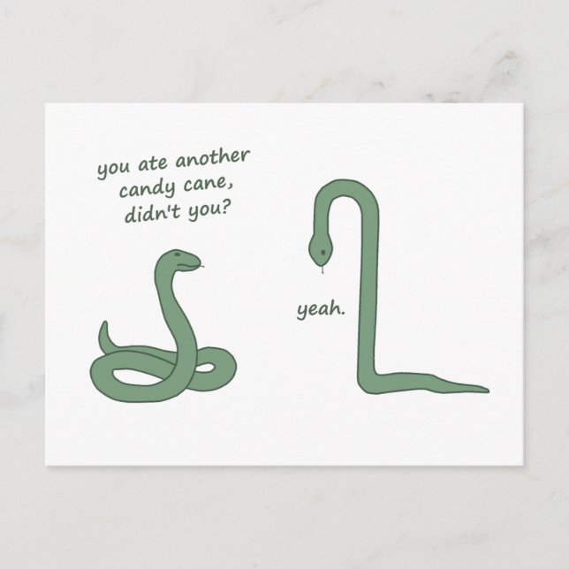 Candy Cane Snake Postcard (Front)