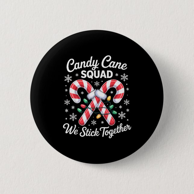 Candy Cane Squad Cute Christmas Matching Design  6 Cm Round Badge (Front)
