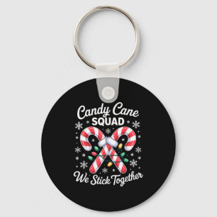 Candy Cane Squad Cute Christmas Matching Design Key Ring