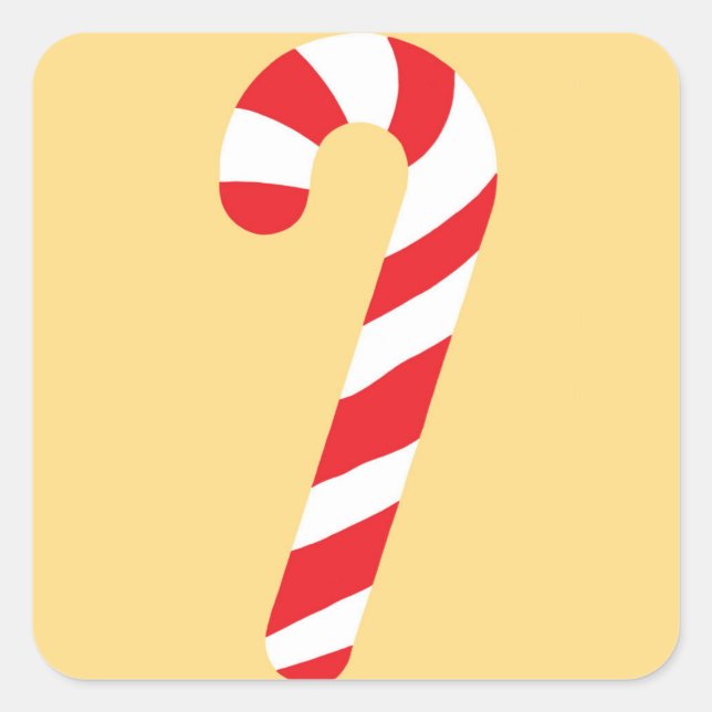 Candy Cane Square Sticker (Front)
