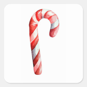 Candy Cane Square Sticker