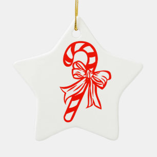 Candy Cane Star - Christmas Decor Ceramic Tree Decoration