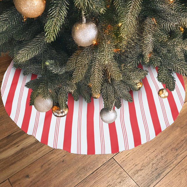 Candy Cane Stripe Christmas Brushed Polyester Tree Skirt (Creator Uploaded)