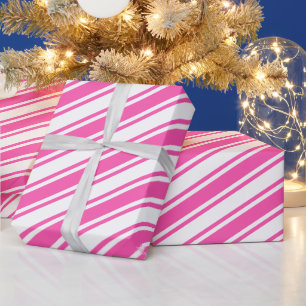 Candy Cane Stripe Colourful Pink Christmas Wrapping Paper
