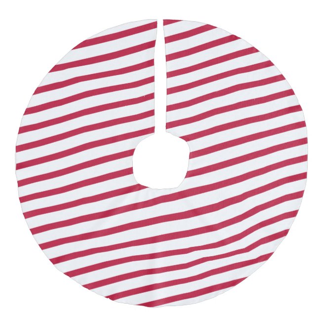 candy cane stripe faux linen tree skirt (Front)