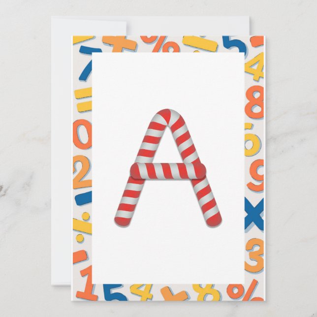 Candy Cane Stripe Flashcard A (Front)