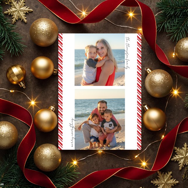 Candy Cane Stripe- Flat Photo Holiday Card (Creator Uploaded)