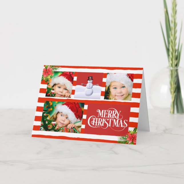 Candy Cane Stripe Photo Christmas Card (Front)