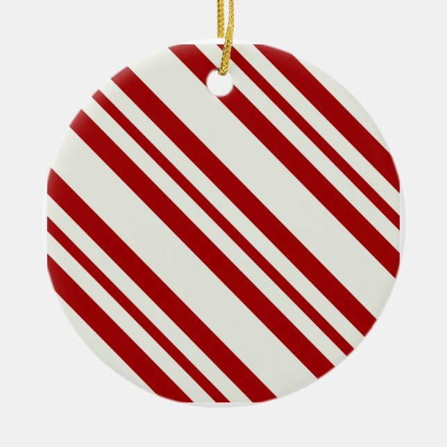 Candy Cane Striped Christmas Ornament (Front)