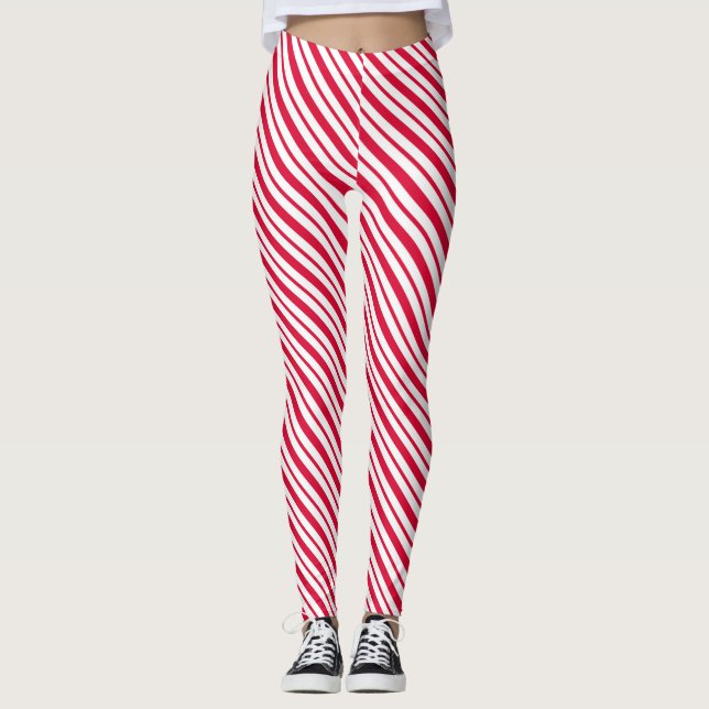 Candy Cane Striped Leggings (Front)