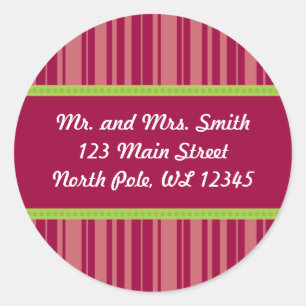 Candy Cane Stripes Address Label - Revised