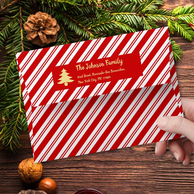 Candy Cane Stripes Christmas Party Holiday Mailing Envelope (Candy Cane Stripes Christmas Party Holiday Mailing Envelope)