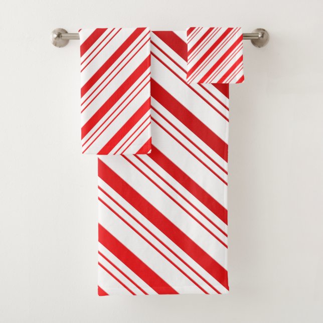 Candy Cane Stripes Christmas Towel Set (Insitu)
