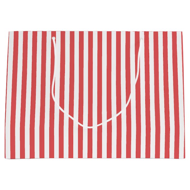 Candy Cane Stripes Gift Bag - Large, Glossy (Front)