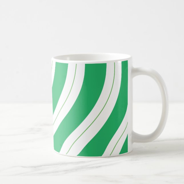 Candy Cane Stripes Green Christmas Coffee  Coffee Mug (Right)