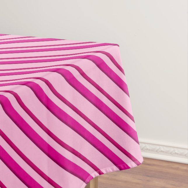 Candy Cane Stripes in Peppermint Pink  Tablecloth (In Situ)