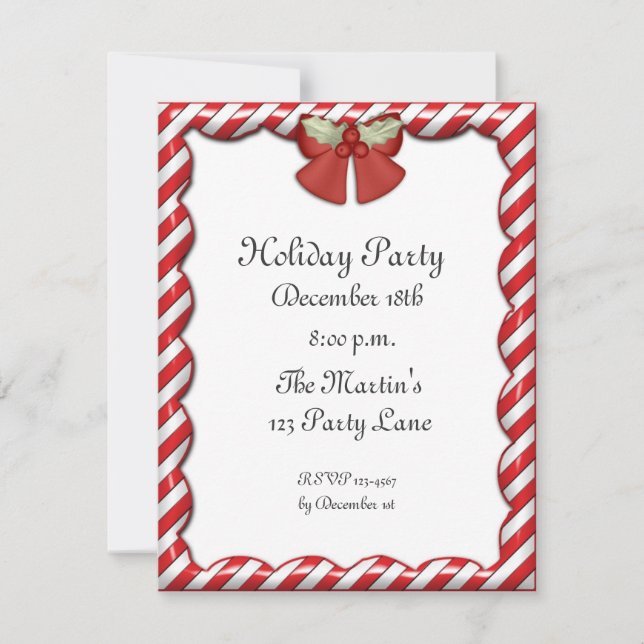 Candy Cane Stripes Invitation (Front)