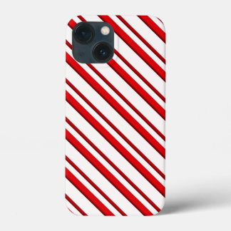 Candy Cane Stripes, Peppermint Red and White iPhone 13 Mini Case