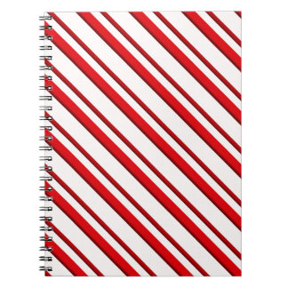 Candy Cane Stripes, Peppermint Red and White Notebook