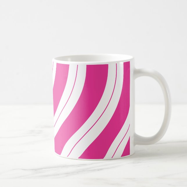 Candy Cane Stripes Pink Christmas Coffee Mug (Right)