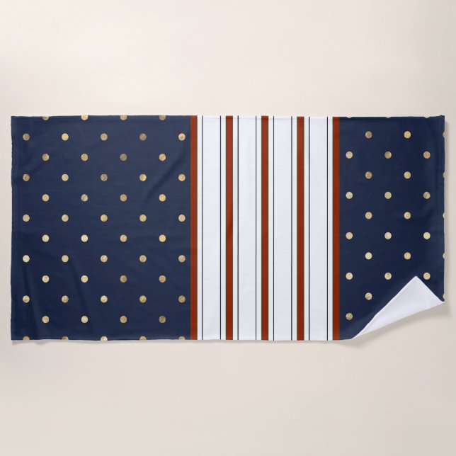 Candy Cane Stripes & Polka Dots Beach Towel (Front)