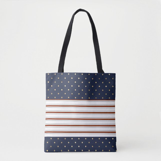 Candy Cane Stripes & Polka Dots Tote Bag (Front)