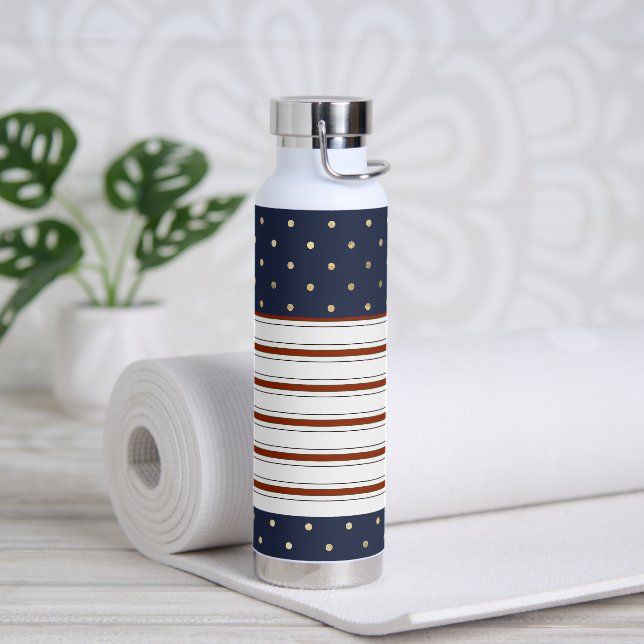 Candy Cane Stripes & Polka Dots  Water Bottle (Yoga)