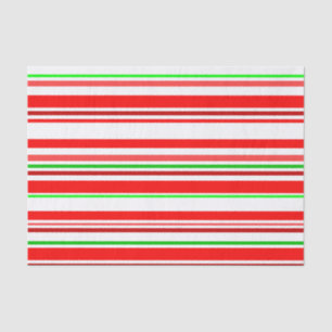 Candy Cane Stripes Red Green Festive Stripes Tissue Paper