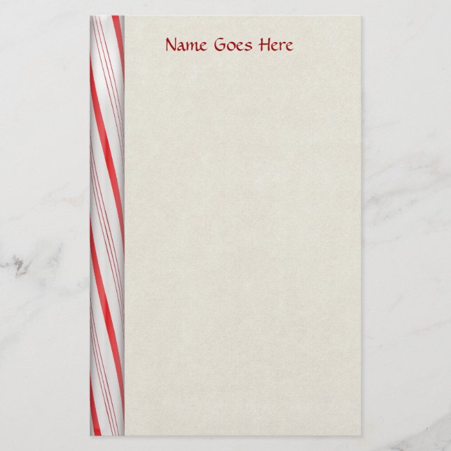 Candy Cane Stripes Stationery (Front)