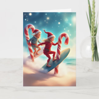 Candy Cane Surfers – Tropical Christmas Adventure  Card