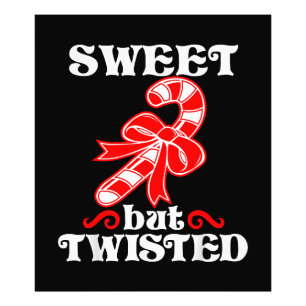 Candy Cane Sweet But Twisted Funny Christmas Photo Print