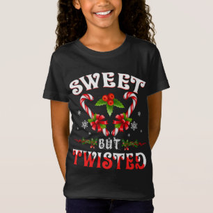 Candy Cane Sweet But Twisted Funny Christmas T-Shirt