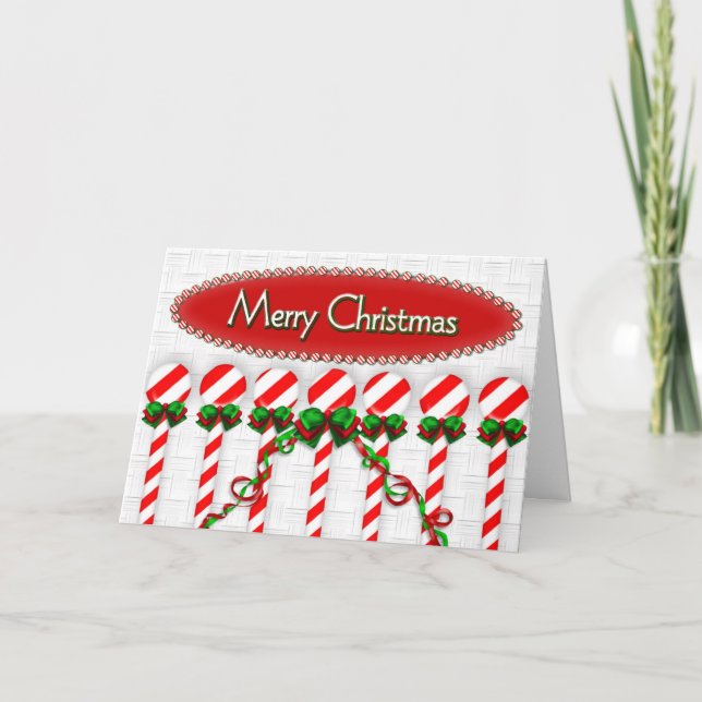 CANDY CANE SWEET CHRISTMAS GREETING HOLIDAY CARD (Front)