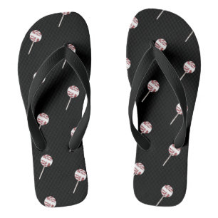 Candy Cane Swirl Christmas Lollipop Pattern  Jandals