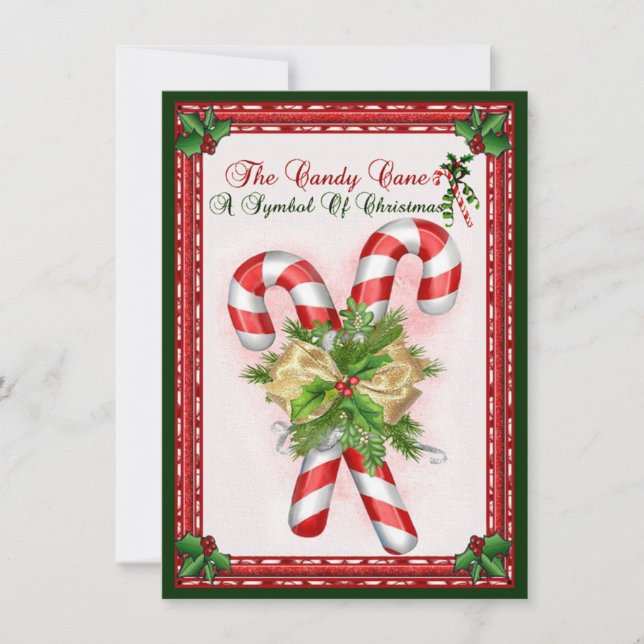 Candy Cane Symbol Of Christmas Greeting (Front)