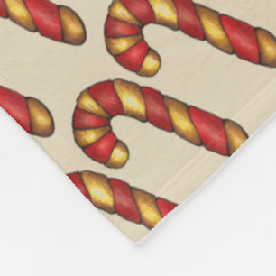 Candy Cane Twist Christmas Cookie Holiday Baking Fleece Blanket