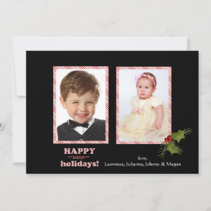 Candy Cane Two Photo Holiday Card