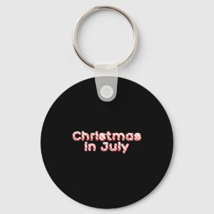 Candy Cane Tygraphy Christmas In July T Shirt Key Ring