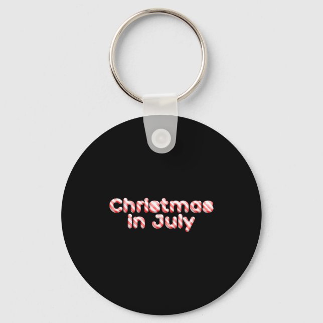 Candy Cane Tygraphy Christmas In July T Shirt  Key Ring (Front)