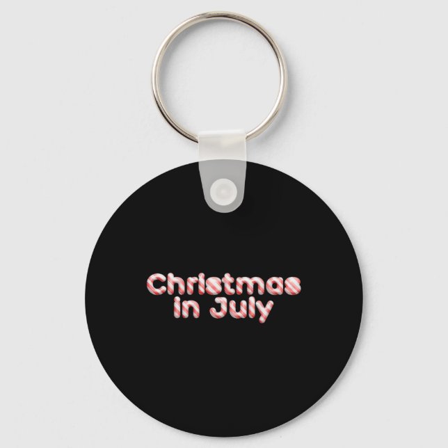 Candy Cane Tygraphy Christmas In July T Shirt  Key Ring (Front)