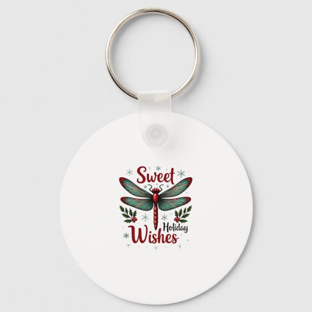 Candy Cane Wings Dragonfly Key Ring (Front)