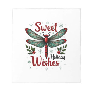 Candy Cane Wings Dragonfly Notepad