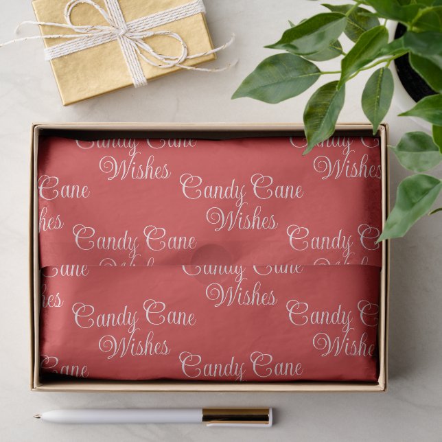 Candy Cane Wishes | Classic Candy-Cane Red Gift Tissue Paper (Gift)