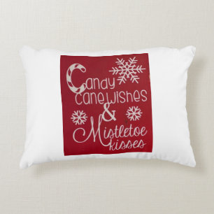 **CANDY CANE WISHES / MISTLETOE KISSES** CUTE DECORATIVE CUSHION