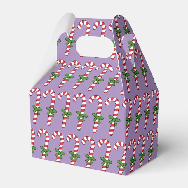 Candy Cane with Green Ribbon Favour Box (Front Side)