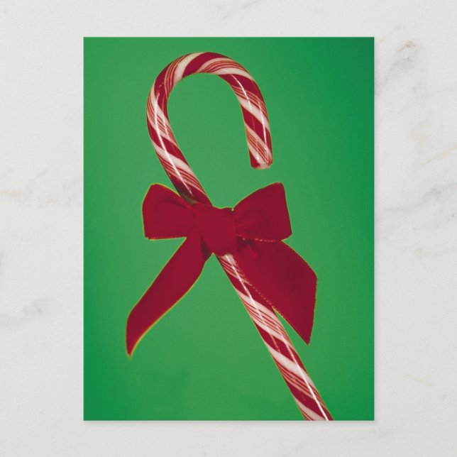 Candy cane with ribbon postcard (Front)