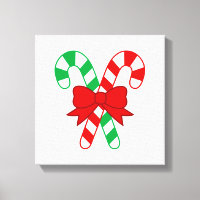 Candy Cane Wrapped Canvas