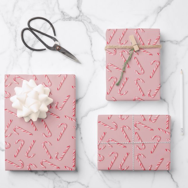 Candy Cane Wrapping Paper Sheet (Front)